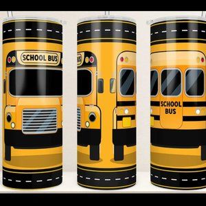 School Bus SS Skinny Tumbler - Hot or Cold with lid - Choose 1 design
